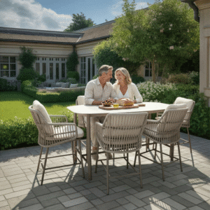 Alicante Barrel High Dining 6 Seat Set (Terra)