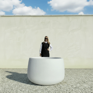 The Barolo Pot 125 Colour White Granite (Resin)