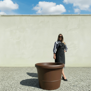 The Brunello Pot 80 Colour Mocha Brown (Resin)