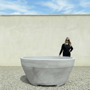 The Capri Pot 185 Colour Greystone (Resin)