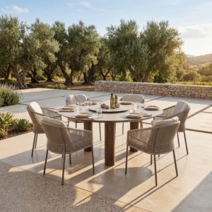 Florence Round Dining 6 Seat SET (Terre)