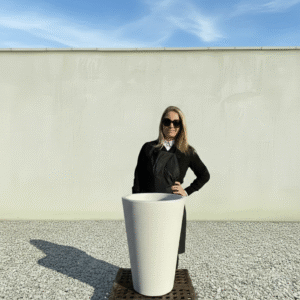 The San Marino Pot 55 Colour White Granite (Resin)