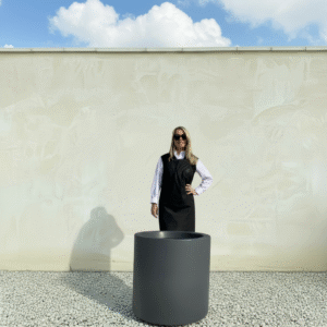 The Sicilian Cylinder Pot 60 Colour Charcoal (Resin)