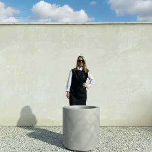 The Sicilian Cylinder Pot 60 Colour Grey Stone (Resin)