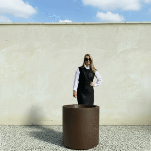 The Sicilian Cylinder Pot 60 Colour Mocha Brown (Resin)