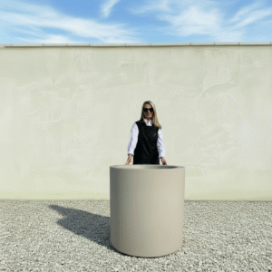 The Sicilian Cylinder Pot 85 Colour Champagne (Resin)