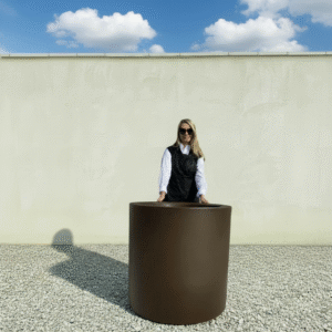 The Sicilian Cylinder Pot 85 Colour Mocha Brown (Resin)