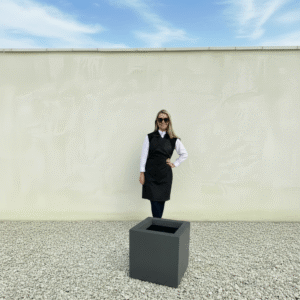 The Venice Cube Pot 45 Colour Charcoal (Resin)