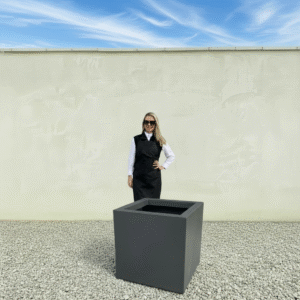 The Venice Cube Pot 65 Colour Charcoal (Resin)